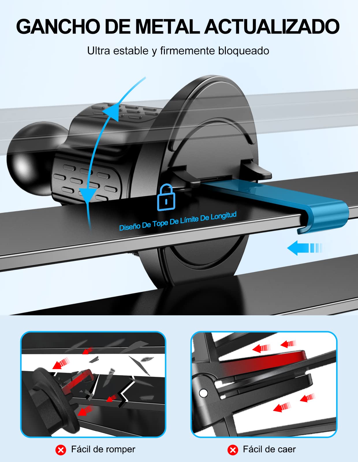 Mohard 15W Qi Cargador Inalámbrico Coche con Adaptador Cargador, Soporte Móvil Coche Carga Rápida, Rotación de 360° Sujeta Movil Coche Compatible con iPhone 16 Pro Max/15/14/13, Galaxy S25 Ultra/S23