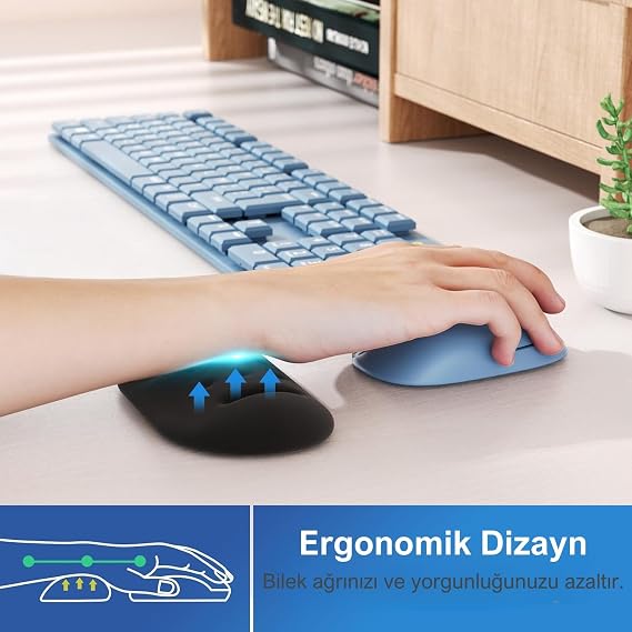 Klasse Gaming Mouse Bilek Desteği, ErgoPad, Kaymaz Tabanlı, Nefes Alan Kumaş, Ağrı Önleyici (Siyah Fare Desteği)