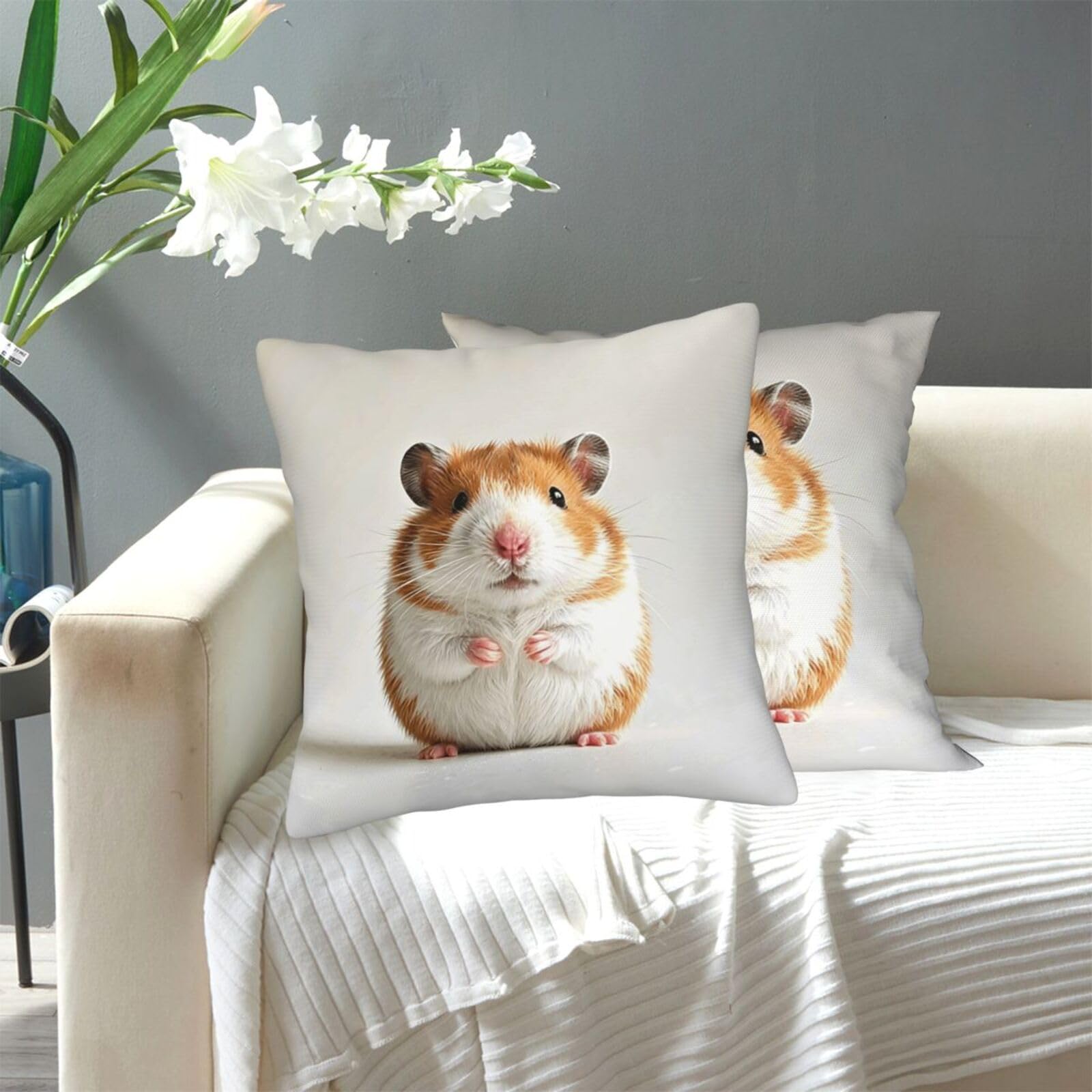 FekiLoot Decorative Throw Pillow Covers Modern Farmhouse Pillowcase Double Sided Cozy Cushion Cover for Sofa Couch Bed 18"X18" Hedgehog
