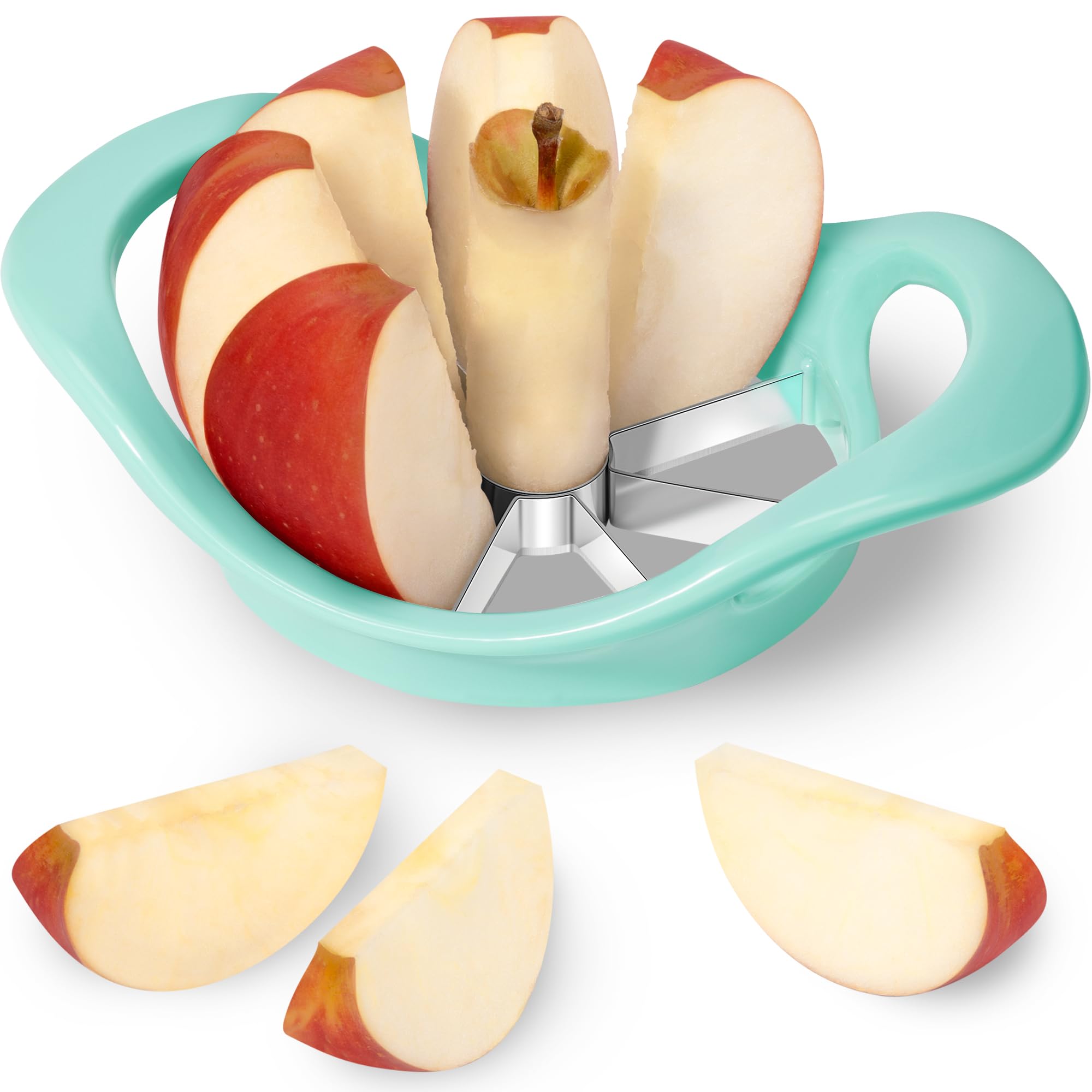 Rainspire Apfelschneider 8 Scheiben, 8 Klingen Apfelschneider und Entkerner, Apfelentkerner Werkzeug mit Edelstahlklingen, Super Sharp Obstschneider Obstschneider, Mintgrün