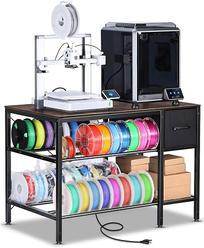 AHOWPD 3D Printer Table with Filament Storage Rack & Drawer Organizer
