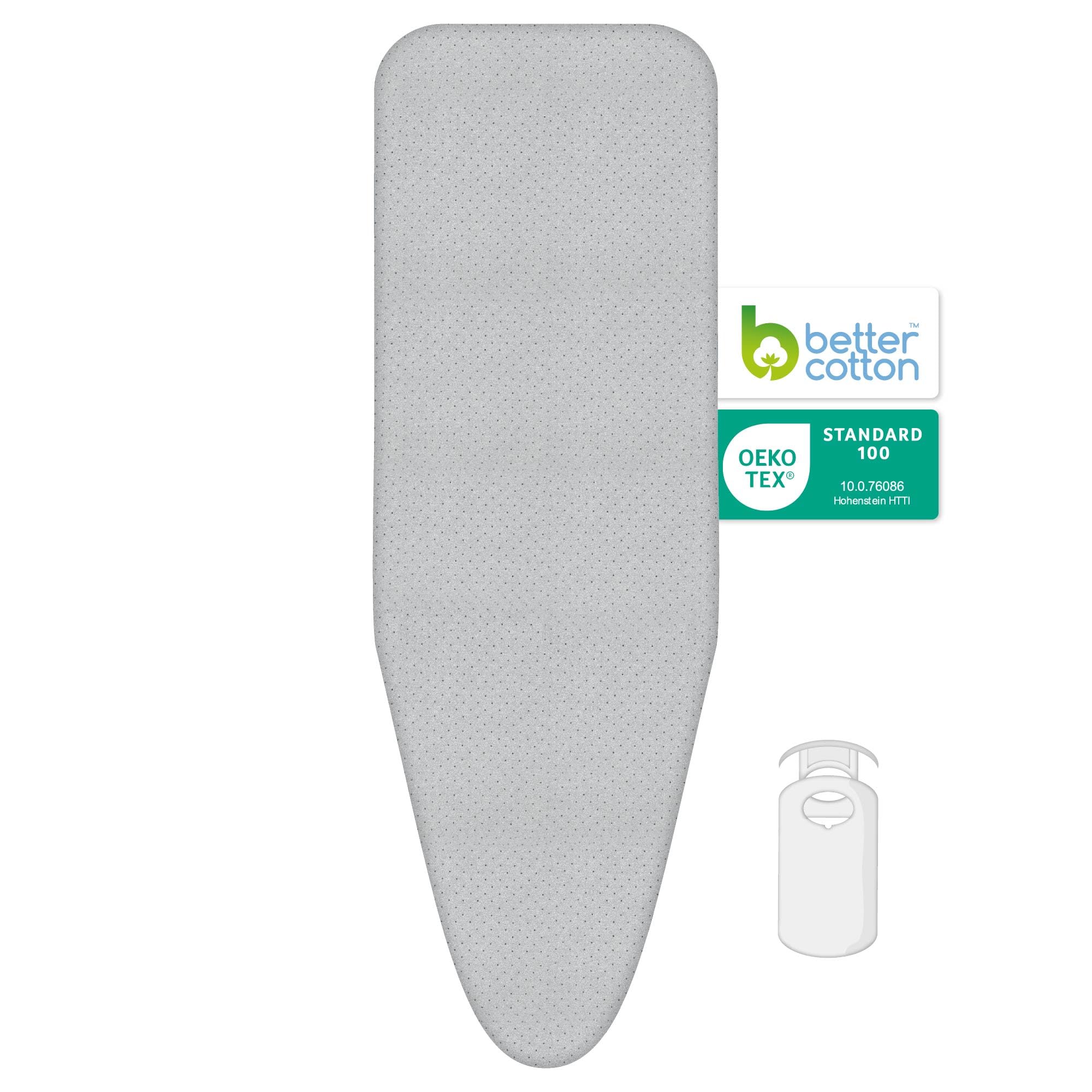 LaundrySpecialist Ironing Board Cover with Heat Reflection - Faster Ironing - For Ironing Boards Size S/M - Width 32-37 cm and Length 110-115 cm - Ideal for Smooth Laundry without Wrinkles! - Made in