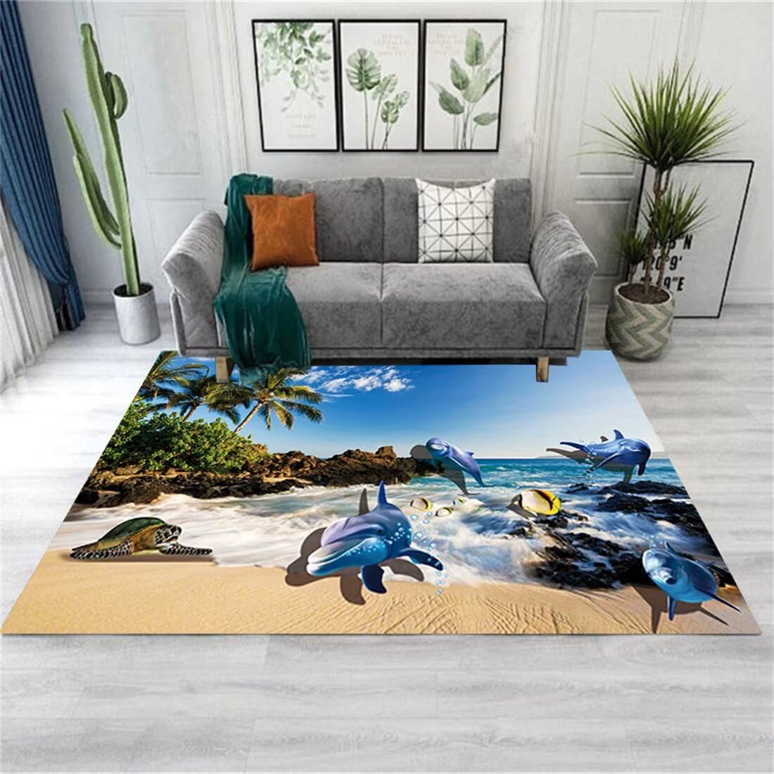 Tapis chambre d'enfant bleu 80x160 cm motif de tapis jeux bébé et sol cuisine moderne