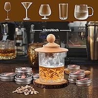 Vista 3 de Kit de ahumador de whisky de 11 piezas con 6 sabores de virutas de madera, kit de infusor de ahumador de cóctel, kit de ahumador de bebidas