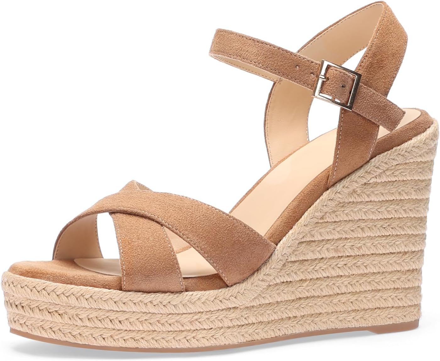 VICKI·VICKI Women's Platform Sandals Wedge Ankle Strap Open Toe Sandals