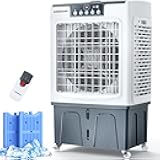 VAGKRI Swamp Cooler, 2100CFM Evaporative Air Cooler with 3 Modes & Wind Speeds, 120°Oscillation, 24H Timer, Portable Outdoor Air Conditioner with Auto Fill for Patio Garage Commercial Use, 8 Gallon