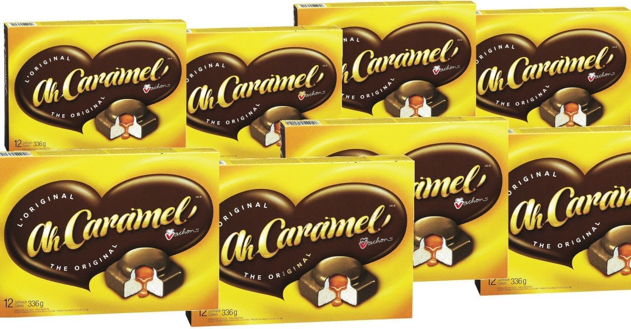 (8 Box) 12 Cakes Vachon Ah Caramel Cakes, 336g/11.6 oz. Each {Imported from Canada}