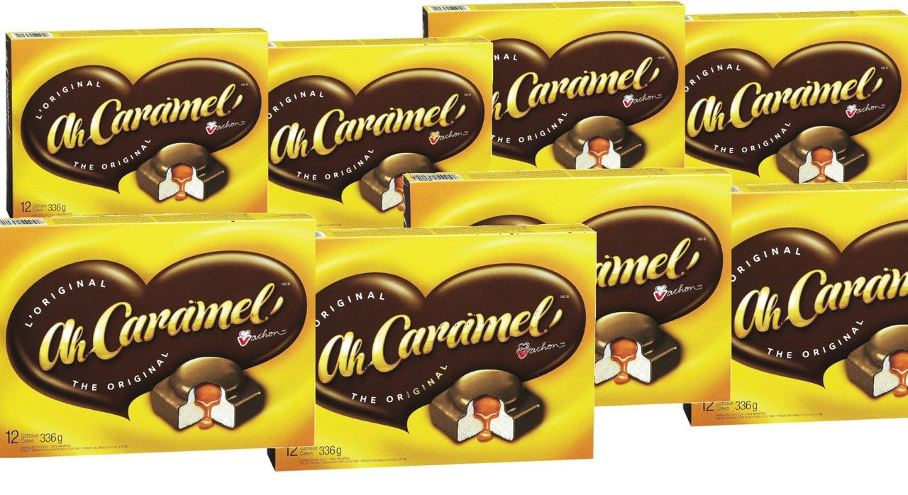 (8 Box) 12 Cakes Vachon Ah Caramel Cakes, 336g/11.6 oz. Each {Imported from Canada}