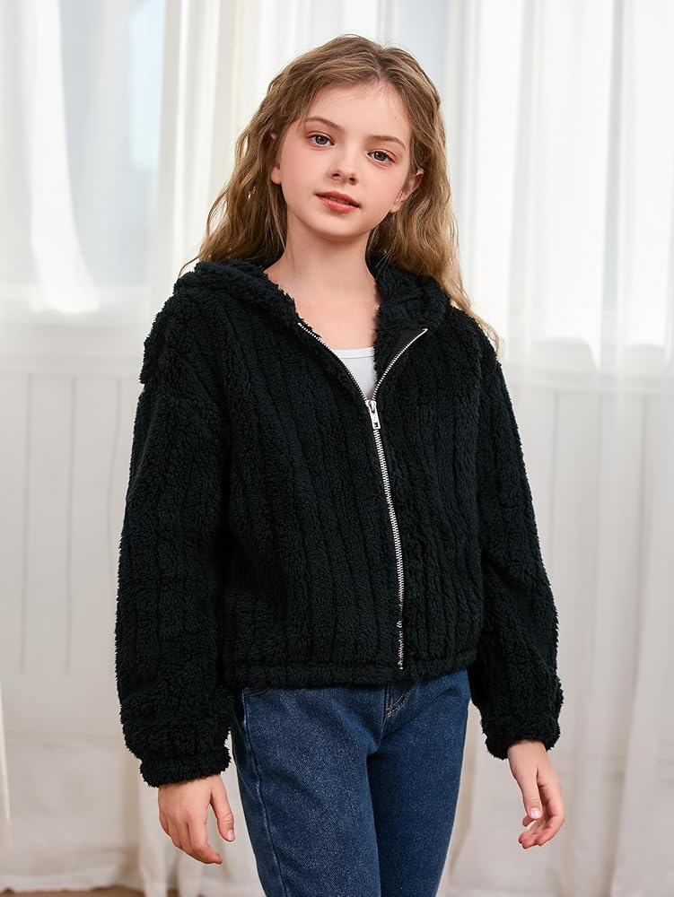 Amazon.com: SOLY HUX Girl's Fleece Teddy Jacket Sherpa Zip Up