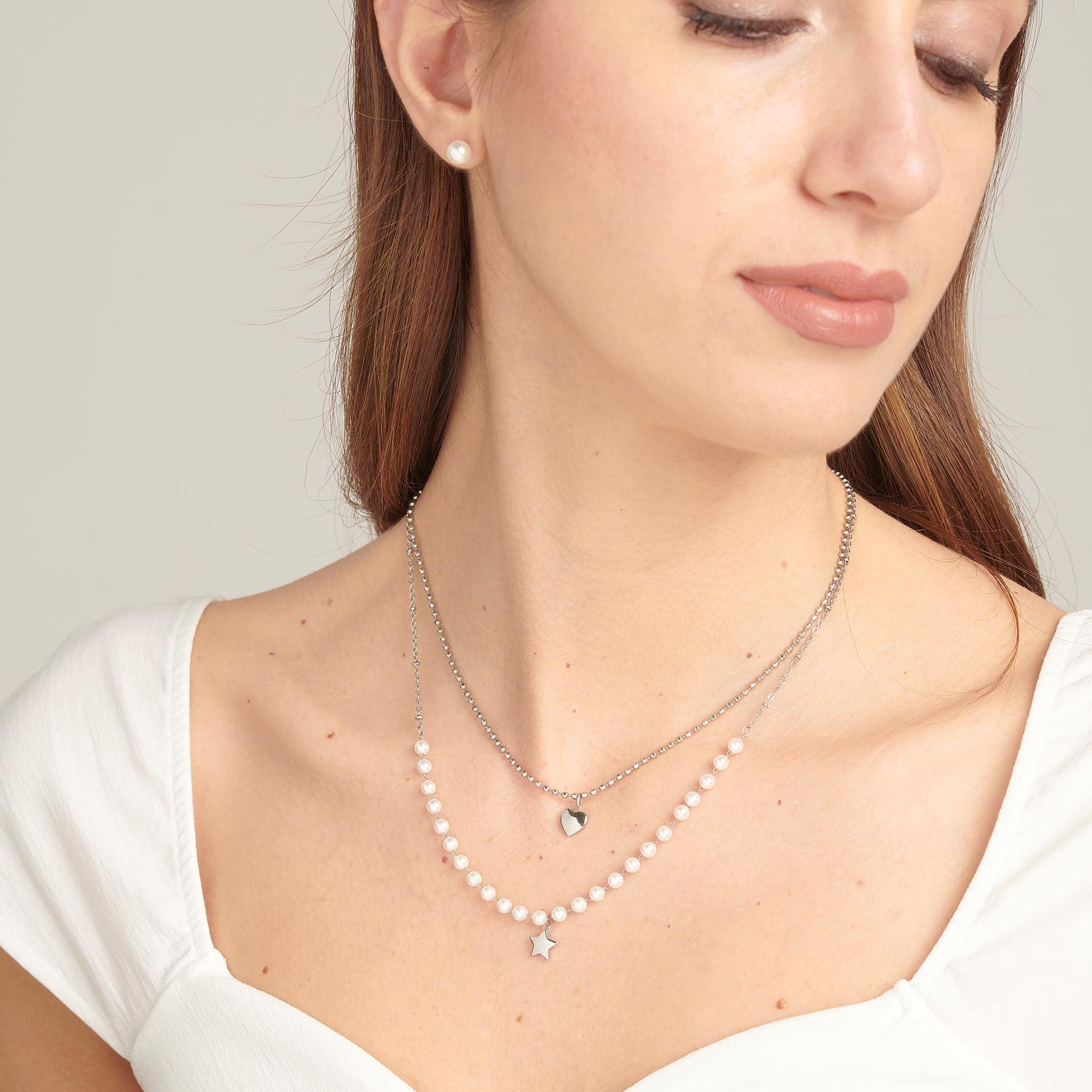 Brosway Collana Donna in Acciaio e Perle | Collezione Chant - BAH81