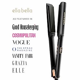 ELLA BELLA Ceramic Flat Iron Hair Straightener  Professional Straightening Iron  Digital Display to Accurately Control Temperature  As Featured in Good Housekeeping