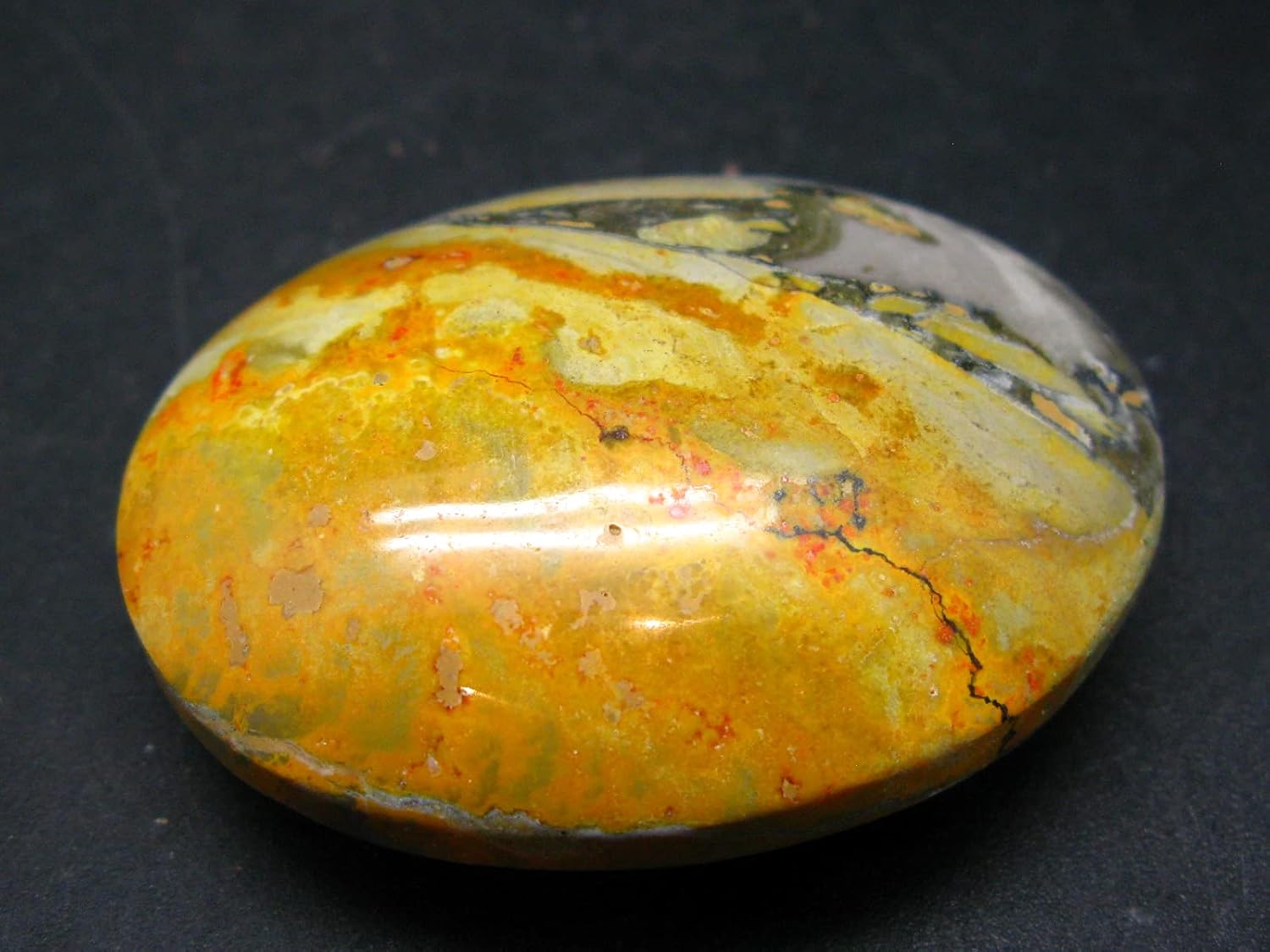 Rare Golden Bumble Bee Jasper Tumbled Stone From Australia - 2.0" - 52.9 Grams