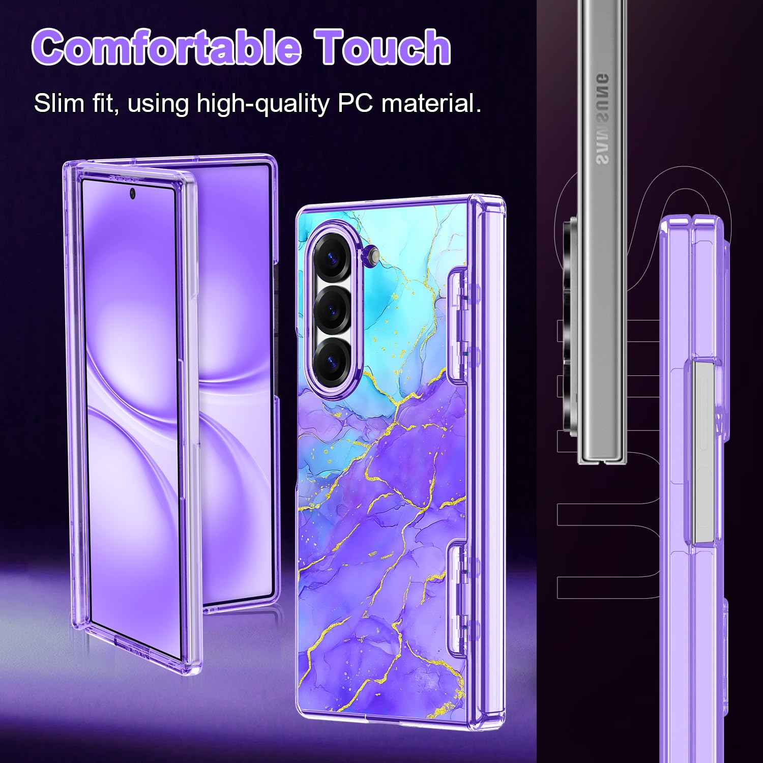 Casetego Custodia magnetica per Galaxy Z Fold 6, compatibile con MagSafe, protezione per lo schermo integrata, protezione per cerniere, sottile, antiurto, da donna, graziosa custodia per Samsung