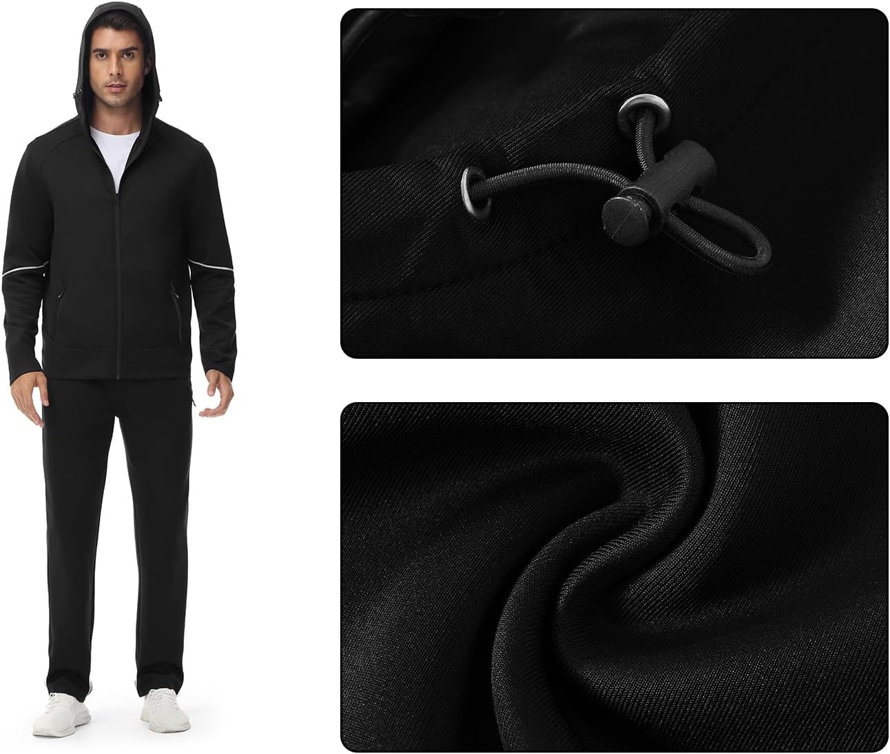 Gopune Men's Tracksuit 2 Pieces Set Hoodie Sweatsuits Full Zip Athletic Jogging Suits Long Sleeve Casual Sports Outfits - Image 5