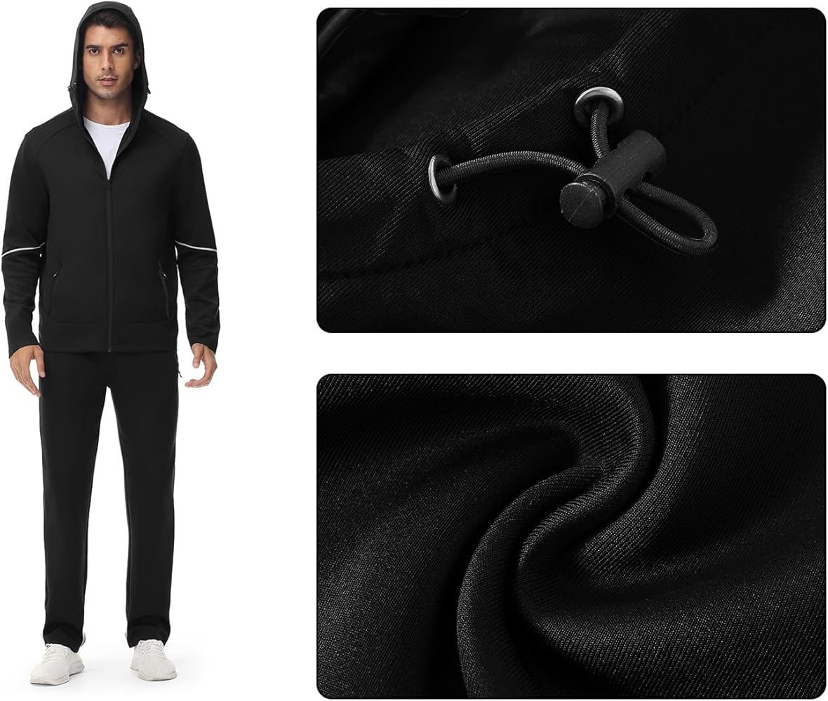 Gopune Herren Trainingsanzug 2-teilig - Kapuzenjacke Mit Reißverschluss & Jogginghose