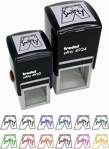 Miniatura 1 de Smarty Pants Funny School Teacher Motivation - Sello de goma autoentintado, 1-12 pulgadas, grande, tinta azul
