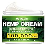 Healpark hemp Cream - 8.5 fl oz -with Arnica,MSM, Turmeric, Menthol