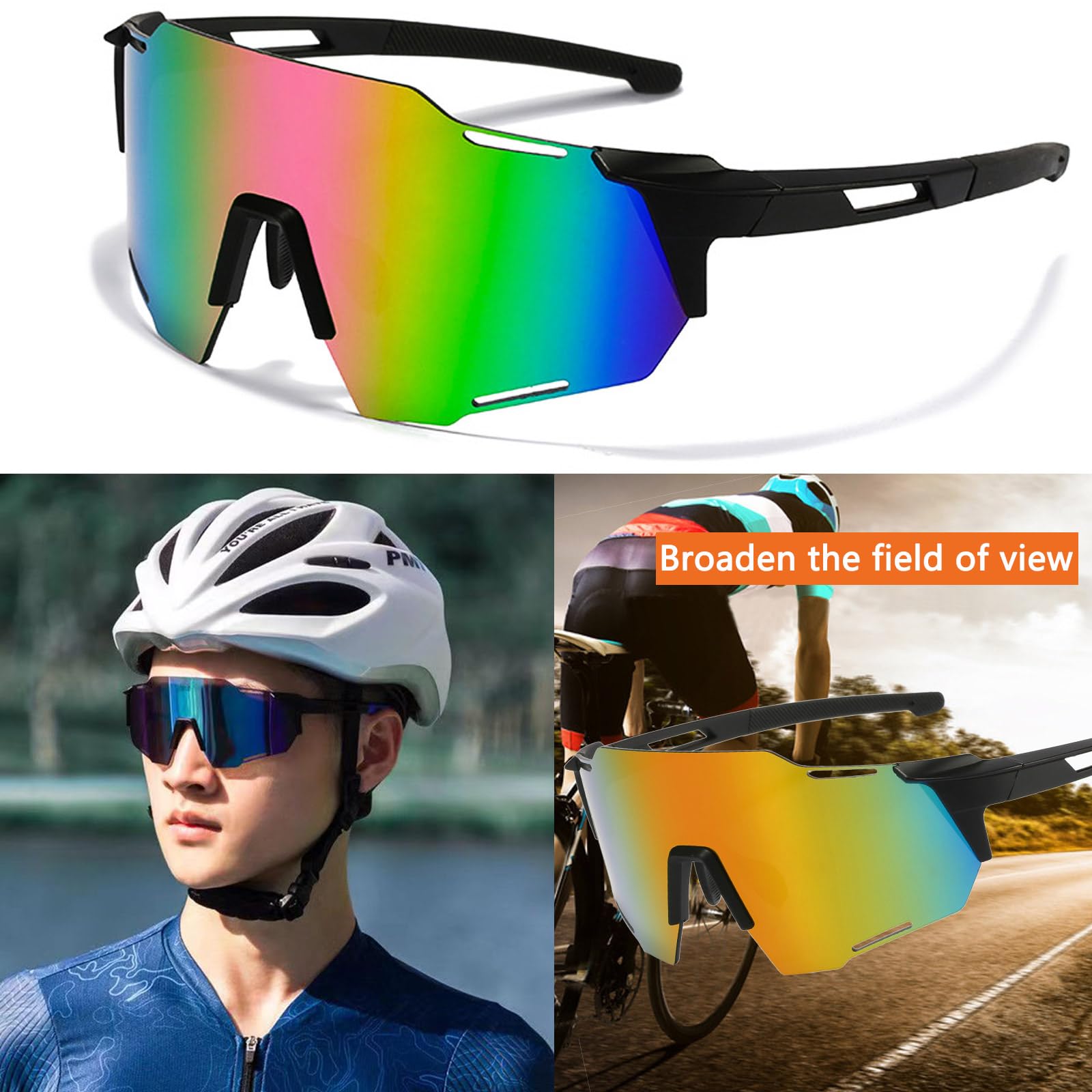 Gafas de ciclismo para hombre y mujer,Gafas de bicicleta resistentes al viento UV 400 para Actividades al aire libre como ciclismo escalada conducción pesca