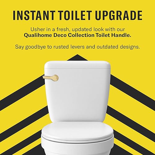 Miniatura 2 de Qualihome Manija de inodoro de montaje frontal, manija universal de descarga del inodoro, elegante manija de inodoro, kit completo de repuesto de