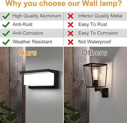 Miniatura 3 de Luces de pared para exteriores, aplique de pared negro Ip65, impermeables, para exteriores, montaje en pared, luces exteriores para casa, jardín,