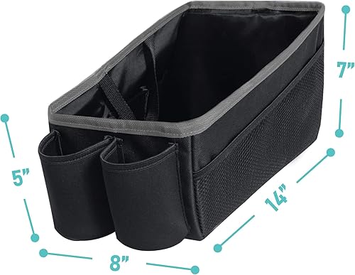 Miniatura 7 de FH Group E-Z - Organizador de viaje multiusos para automóvil con portavasos para asiento trasero, color azul