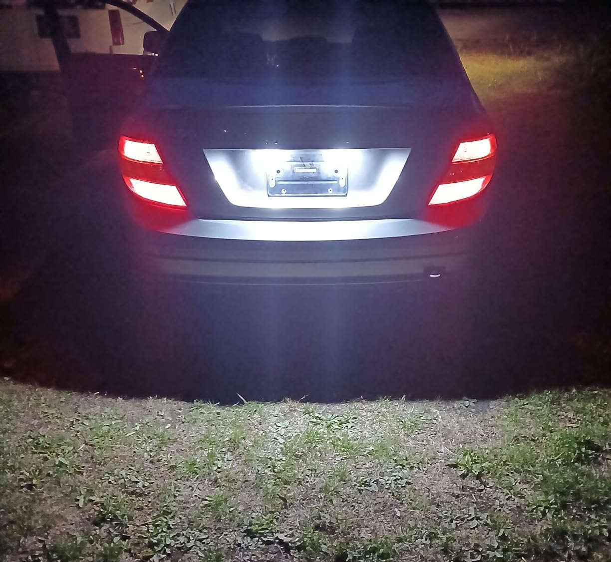 iJDMTOY OEM-Fit 3W Full LED License Plate Light Kit Compatible With Mercedes-Benz C E S Class, Powered by 18-SMD Xenon White LED & Can-bus Error Free