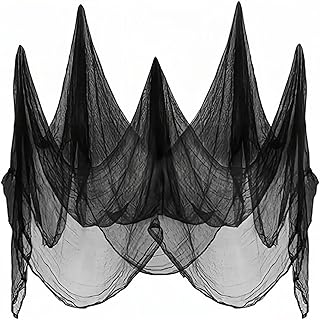 Halloween Scary Cloth, 170 * 80 Inch Halloween Black Scary Scary Gauze, Halloween Indoor Outdoor Party Decoration, Haunted House Decoration, Wall Doorway Decoration