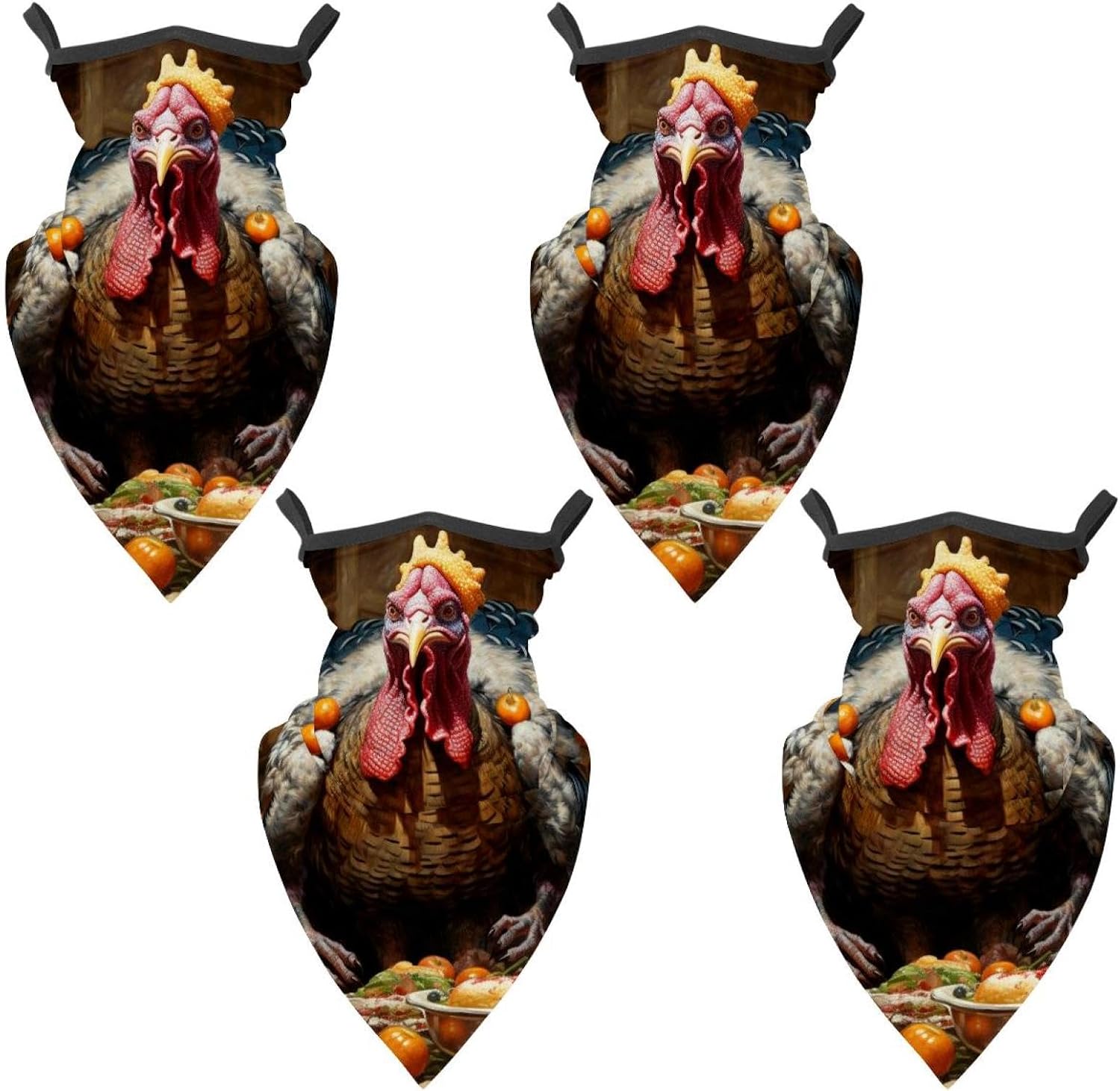 4 Pieces Thanksgiving Turkey UV Protector Scarf, Summer Cooling Neck Gaiter for Men/Women