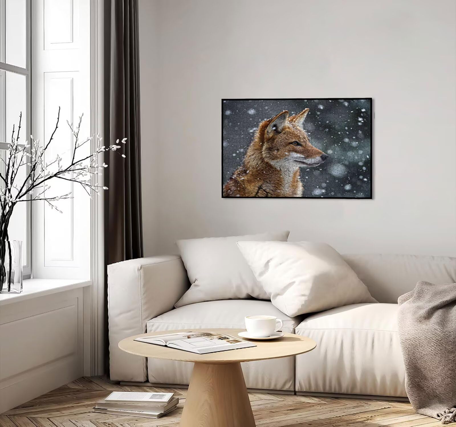 Puzzle 3000 sztuk, lisy śnieg puzzle dla dorosłych, łamigłówki, wyzwanie dekoracja puzzle, rozrywka gra edukacyjna dla całej rodziny, na prezent dekoracja R7KH-330