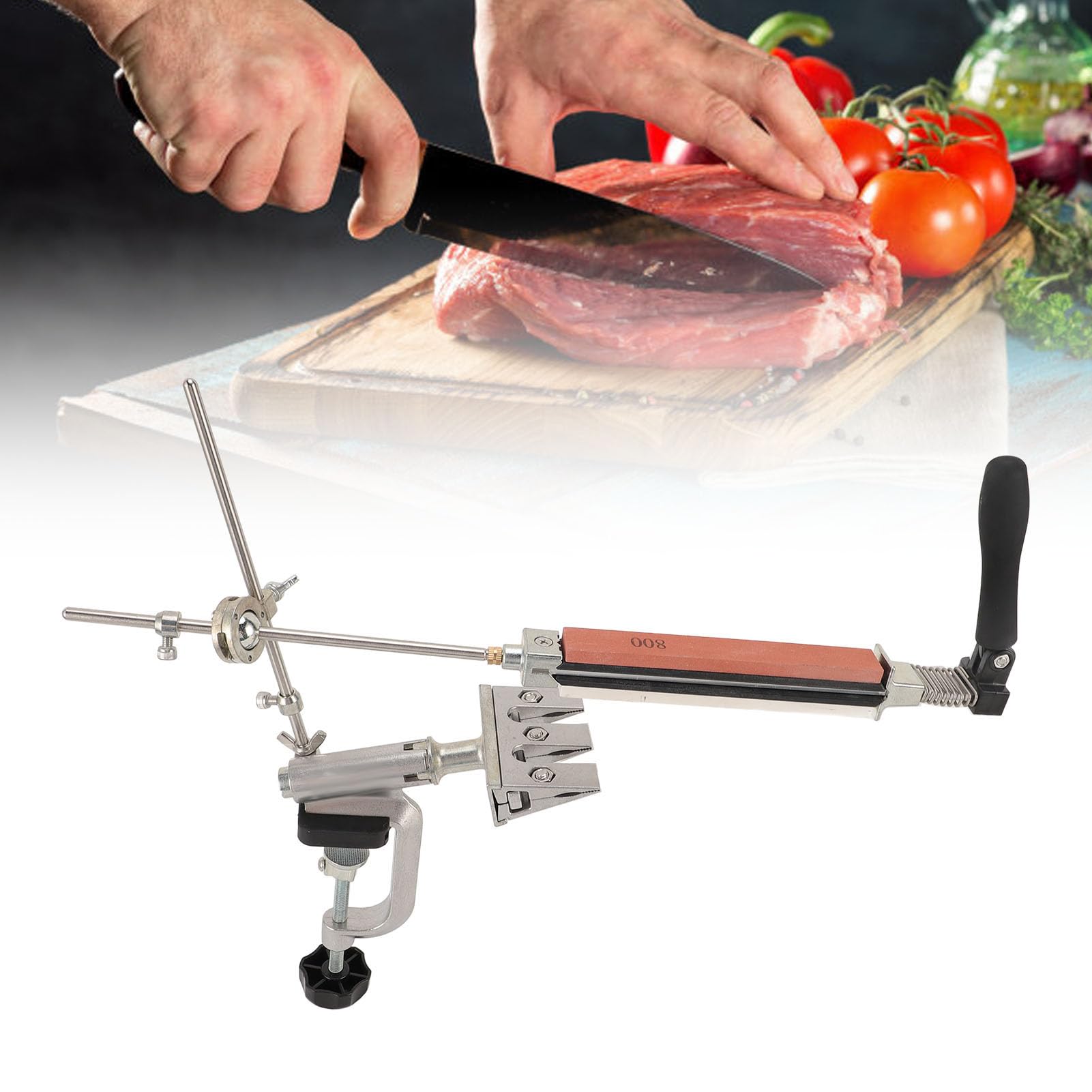 Afilador de herramientas de ángulo fijo Kit profesional de afilado con piedras de afilar de grano 180 3000 para cuchillos de cocina Tijeras Alicates Acero duradero Material de (B)