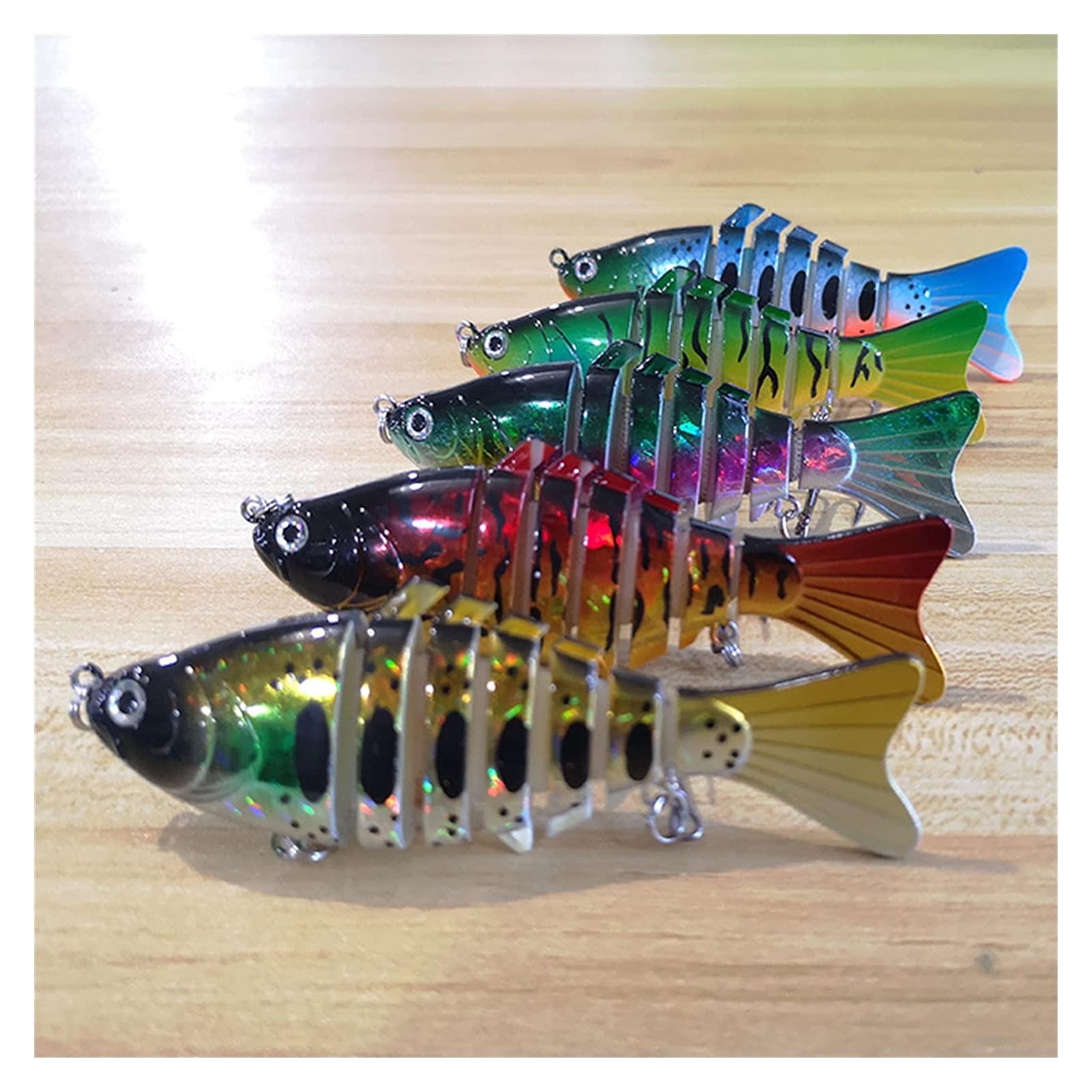 caihuashopping Esca da Pesca Wobblers Pesca Esche Artificiali Multi snodati Sezioni Artificiale Esca Dura di Pesca a traina Carp Fishing Tools 5 PZ. Esche Artificiali