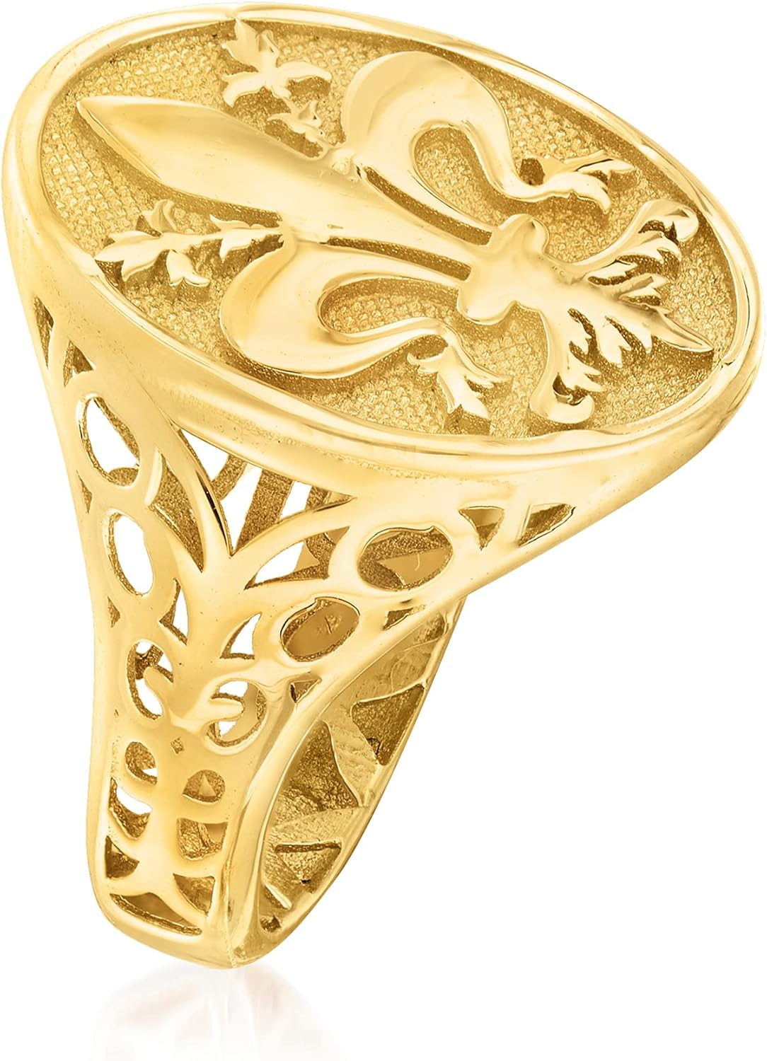 Ross-Simons Italian 14kt Yellow Gold Fleur-De-Lis Signet Ring