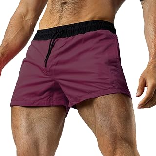 Mens Athletic Shorts Breathable Quick Dry Gym Running Shorts Comfy Soft Bodybuiding Shorts Fitness Biker Shorts with Pockets