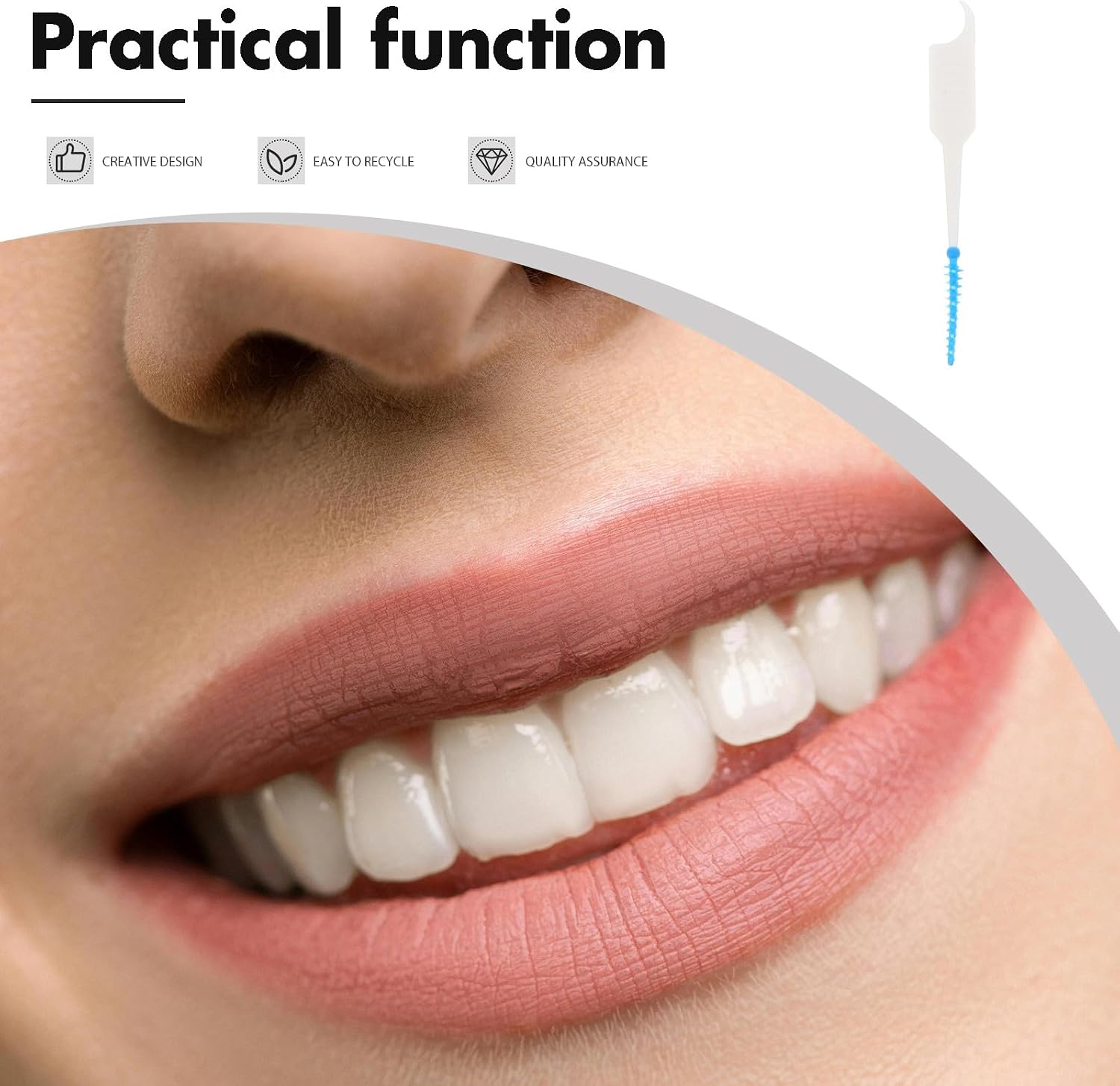300Pcs Disposable Interdental Brushes: Soft Silicone Toothpick Brush - Dual-Use Oral Care Cleaning Tool - Dental Picks Flossing Head, Easy Use Tooth Cleaning Tool,Blue