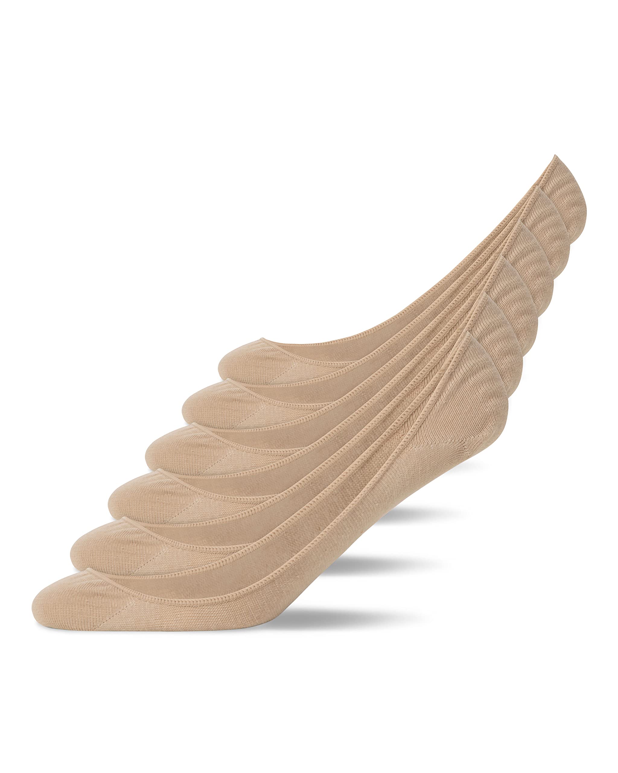 Snocks Ballerina Socken aus Bio-Baumwolle - 6 Paar - Füßlinge Damen & Herren mit Silikonstreifen - Gr. 35-46 - Atmungsaktiv & Weich