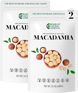 Macadamia Nuts Kit 48 oz, Stand Up Pouch – Rich in Omega 3, Vitamins and Minerals – Natural Source of Skin and Well Being – Lightly Salted – Brazilian Natural Company