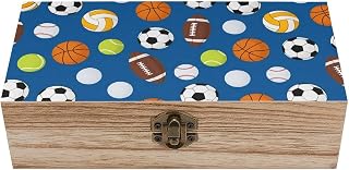 Sport Balls Wooden Storage Crates Decorative Keepsake Boxes