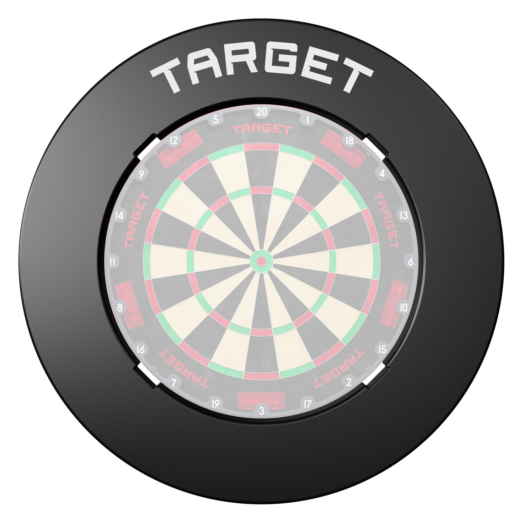 Target Darts – Schutzring für Dartscheibe mit Aussparungen, rot/schwarz/grau