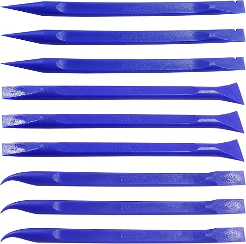 Moicstiy 9 piezas de herramienta de limpieza de raspador de plástico, fibra de carbono antiarañazos, raspador rígido multiusos en forma de bolígrafo