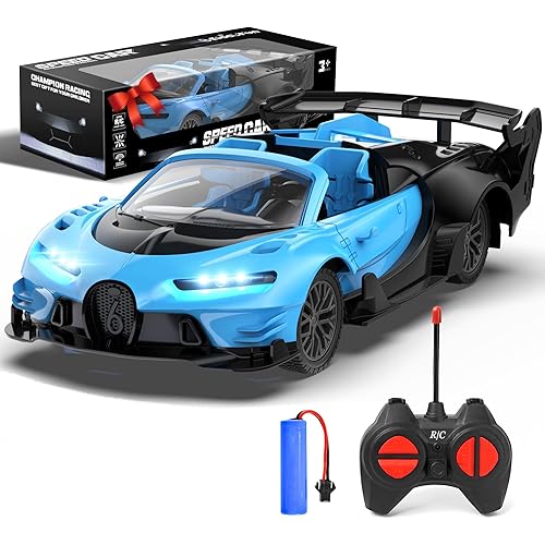 Kiddufun Remote Control Car for Boys 4-7,Rechargeable 1/18 RC Cars Toys for Boys 8-12 Sport Racing with Headlight Present Christmas Birthday Kids Toys Car Gifts for 6 7 8-12 Year Old Boys/Girls
