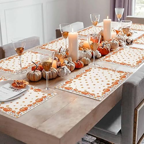 Vista 101 de Juego de 6 manteles individuales rojos para el día de San Valentín, diseño de corazón de San Valentín, resistentes al calor, lavables, manteles