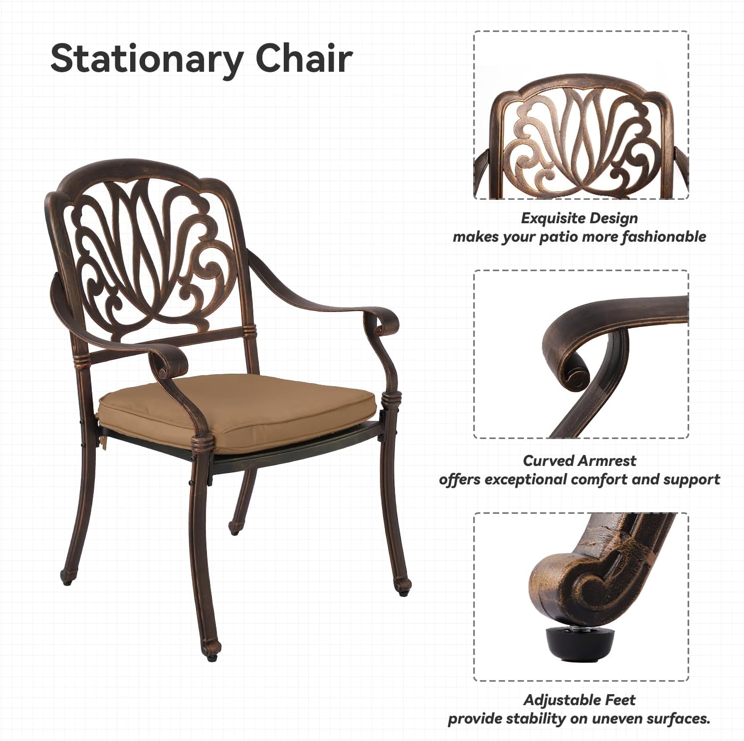 Patio Dining Set,9 Piece Outdoor Furniture Set, 8 Person Outside Dining Table and Chairs Set,Metal Stacked Chairs of 8,Oval Table with 1.96" Umbrella Hole
