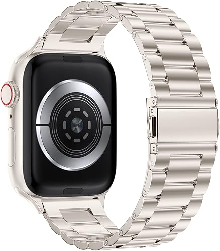 Vista 47 de EPULY - Correa de acero inoxidable, ejecutiva compatible con Apple Watch (iWatch) de 1.93, 1.77, 1.73, 1.65, 1.61, 1.57 y 1.50 pulgadas, unisex
