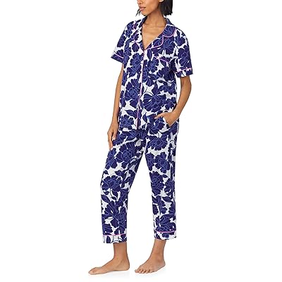 Bedhead PJs Cotton Knit Short Sleeve Cropped PJ Set Women