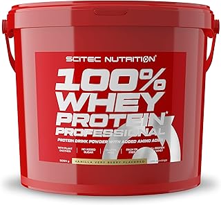 Scitec Nutrition 100% Whey Protein Professional with Extra Amino acids and Digestive enzymes, Gluten Free, 5 kg, Vanilla-Very Berry