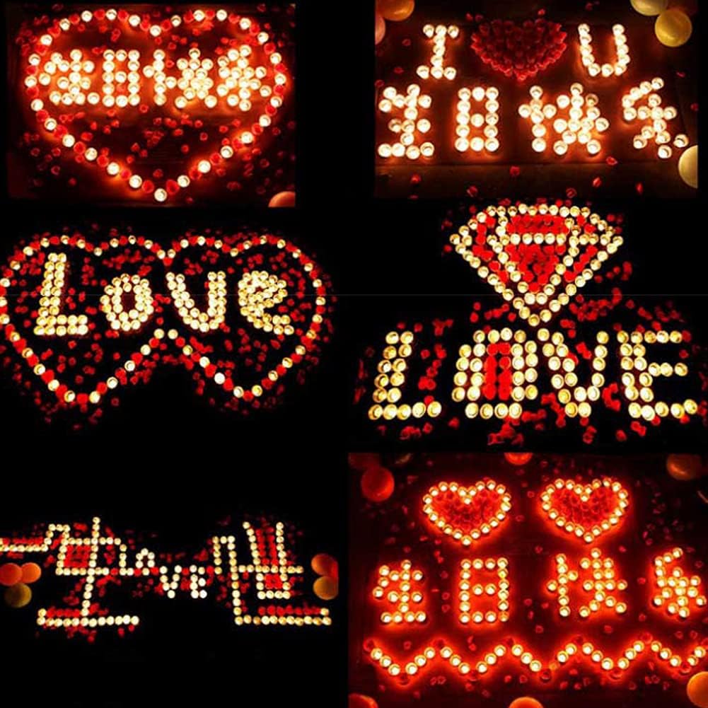 QOTSTEOS 50pcs Heart Shaped Candles, Romantic Love Unscented Tea Lights Candles - Image 5