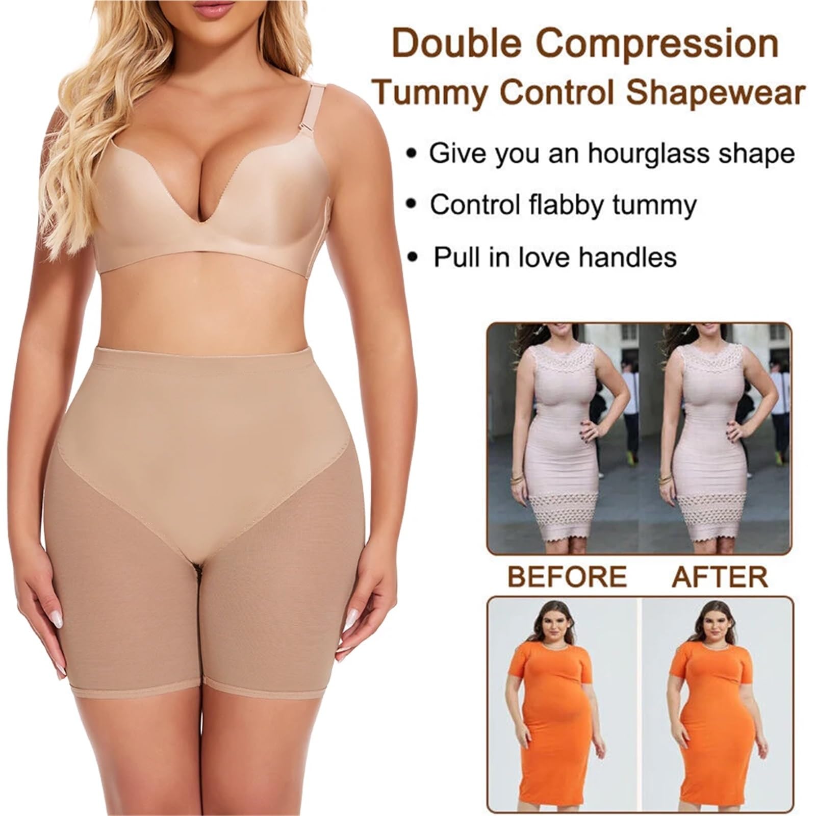 Guaina Contenitiva Donna Pantaloncini Modellanti Sexy for Il Sollevamento dei Glutei da Donna, A Vita Alta, in Rete Traspirante