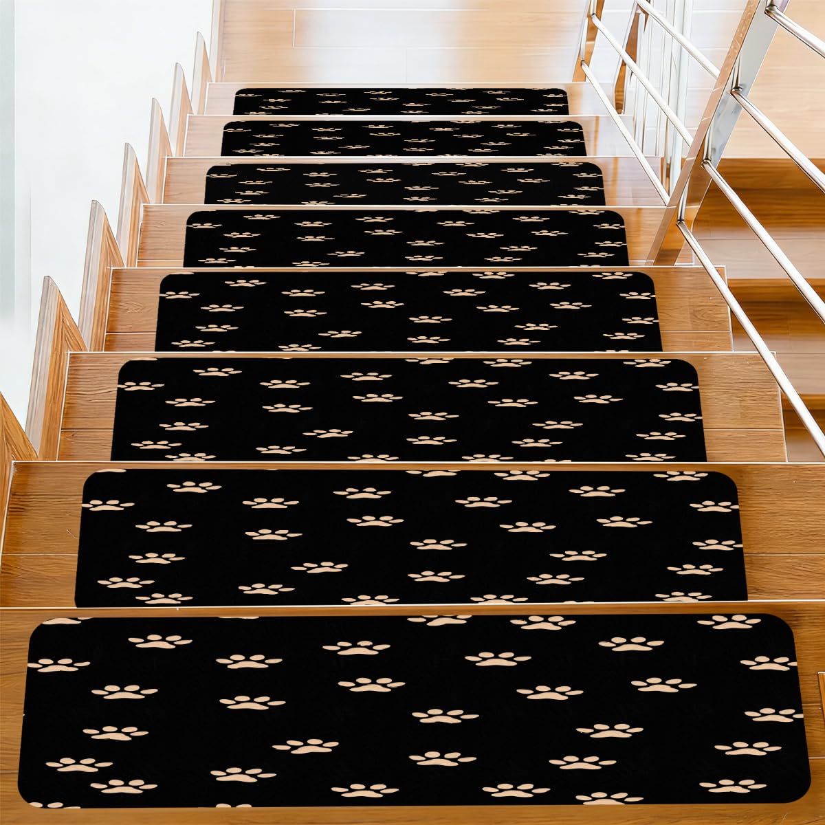 Alfombrillas para peldaños de escalera de perro protectoras autoadhesivas antideslizantes 76x20