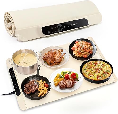 Almohadilla de calentamiento de alimentos, bandeja de calefacción de silicona, adecuada para fiestas de buffet y uso diario en el hogar,