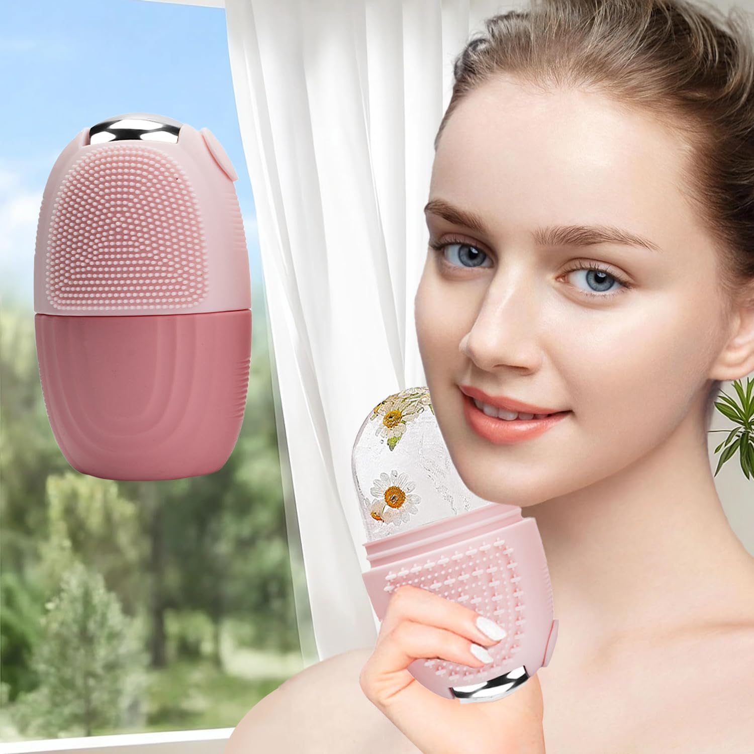 Reusable Silicone Facial Eye Popsicles - Cooling Therapy for De-Puffing Migraine Relief Beauty Ice Massager